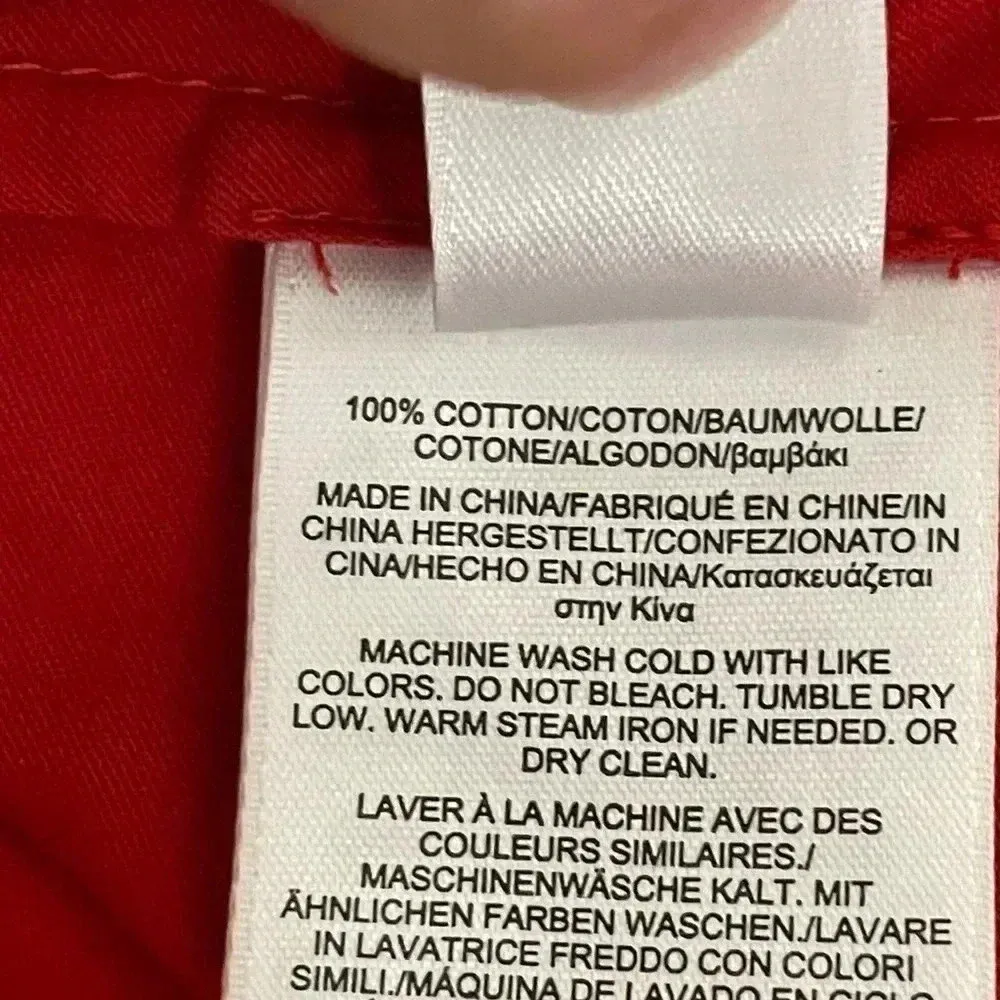 Brooks Brothers Top Blouse Tunic Womens Red Frayed Crochet Size Medium Cotton - Image 7