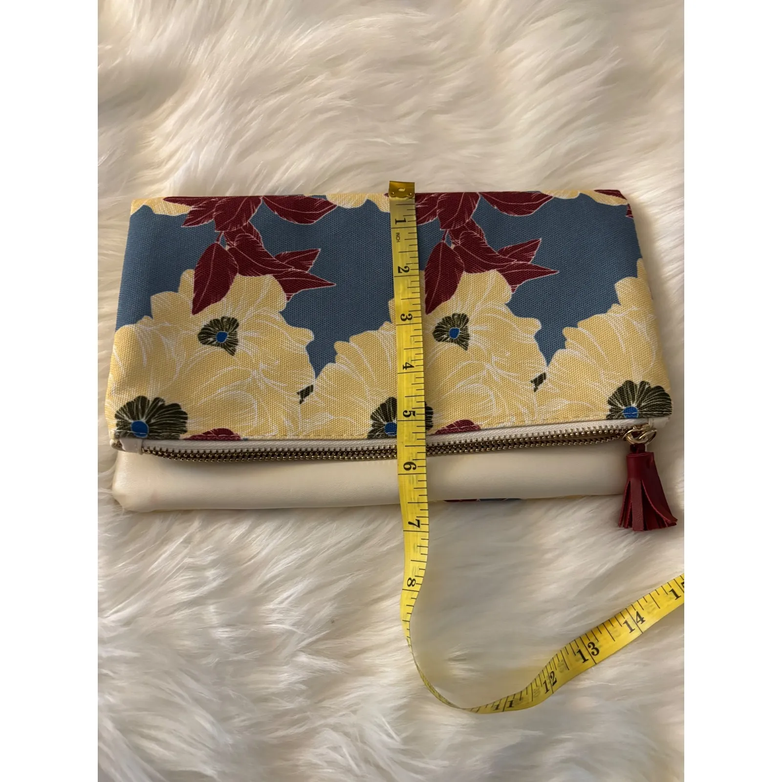 Rachel Pally Foldover Clutch – Canvas & Vegan Leather – 10" x 6.5" - Image 7