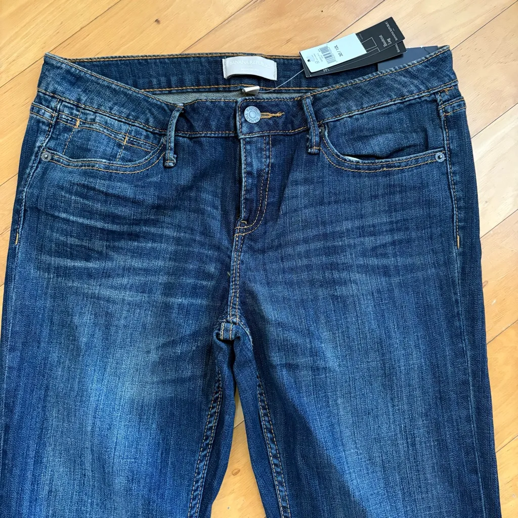 NWT Banana Republic Sz 30 10L 10 Long Boot Cut Leg Jeans Flap Back Pockets - Image 2