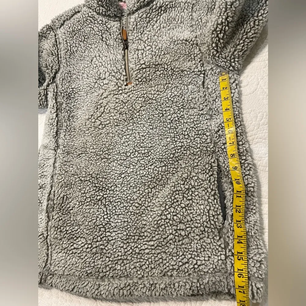 Pink Lily Sherpa Pullover Quarter Zip Two Front Pockets Size Small Gray - Image 5