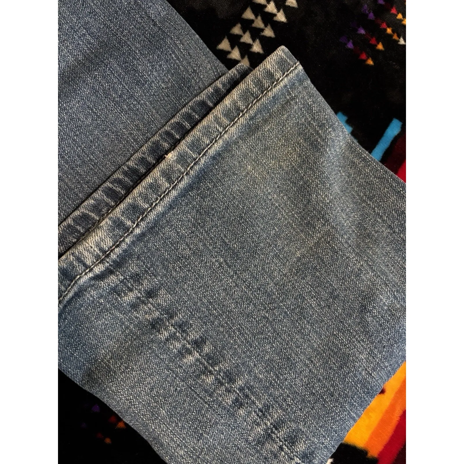 Miss Me Easy Boot  Denim Jeans Embroidered/Gems Med Wash Logo Size 26 Low Rise - Image 10