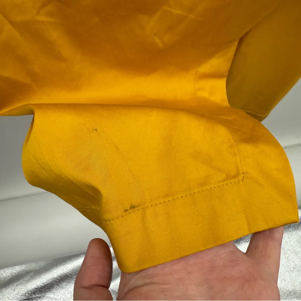 Cult Gaia Calista Short Sleeve Faux Wrap Midi Dress in Tumeric Gold Yellow Sz‎ 2 - Image 10