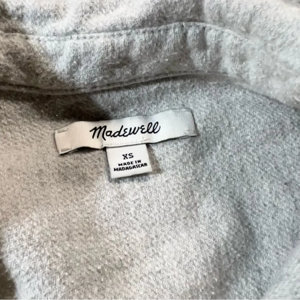 Madewell Flannel Sunday Shirt in Heather Soft Grey Size XSmall 100% Cotton GUC - Image 10
