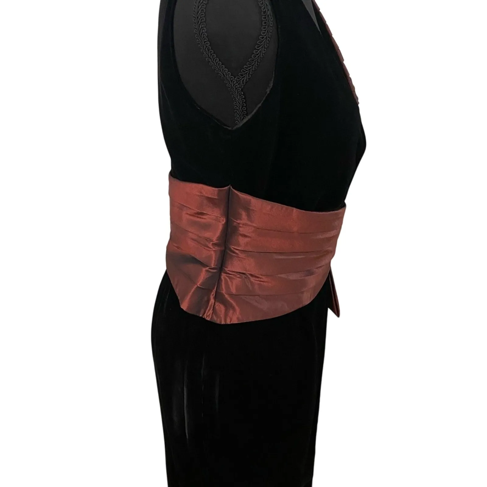 Kay Unger Witchy Whimsigoth Dark Merlot Jeweled Silk Velvet Cocktail Dress‎ (6) - Image 5