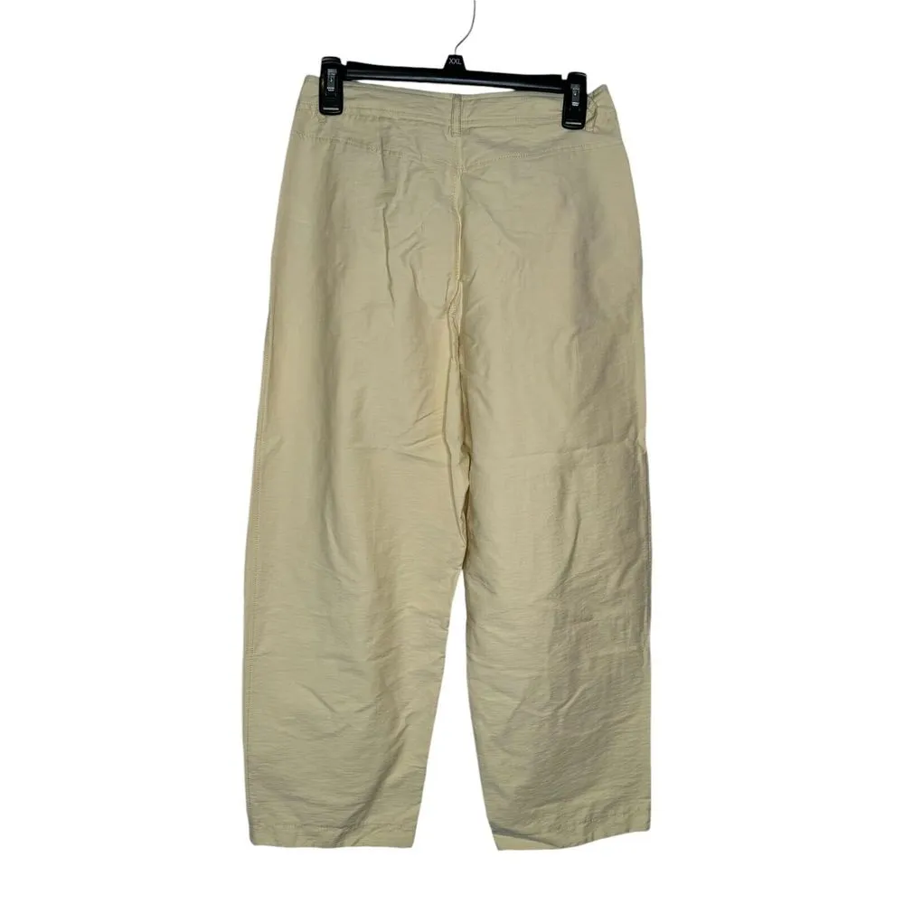 Zara Women's Pants Front Knot Bow High-Rise Ankle Straight Leg Cream XS‎ NWOT - Image 6