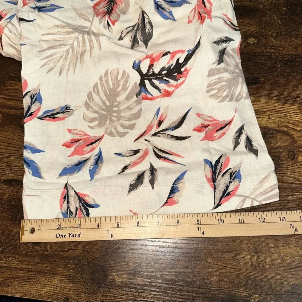 Briggs Pants Womens 3X Beige Multicolor Floral Pull On Linen Blend Wide Leg NWT - Image 7