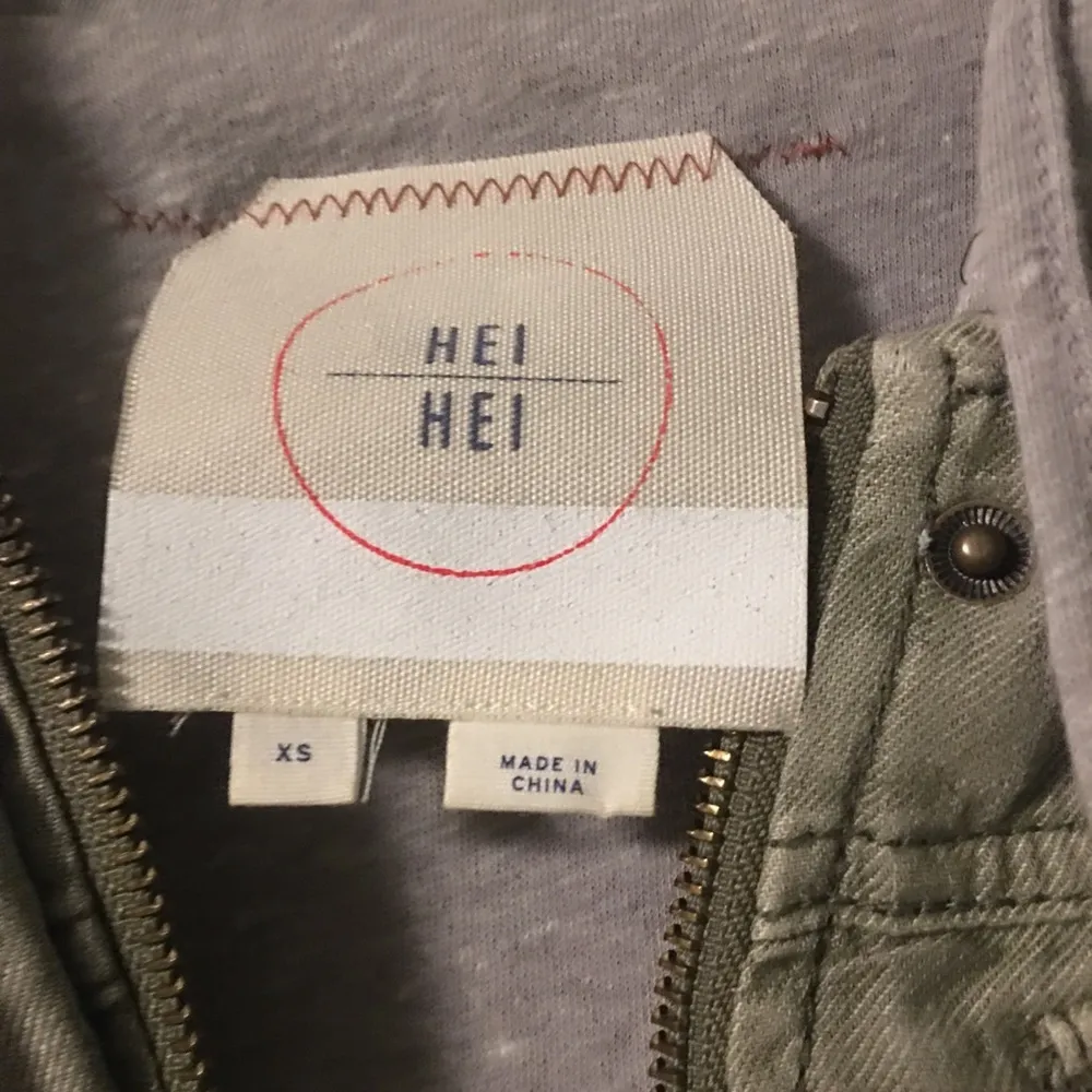 Hei Hei Army Green Anorak Hooded Vest - Image 8