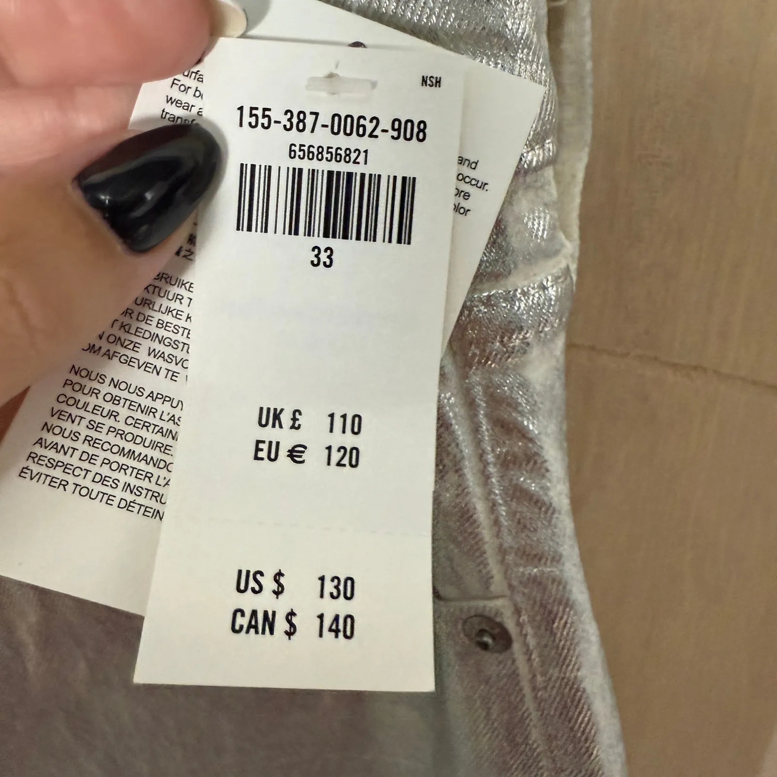 Abercrombie & Fitch 90s High Rise Relaxed Jean Straight Leg Silver Size 33 / 16 - Image 7