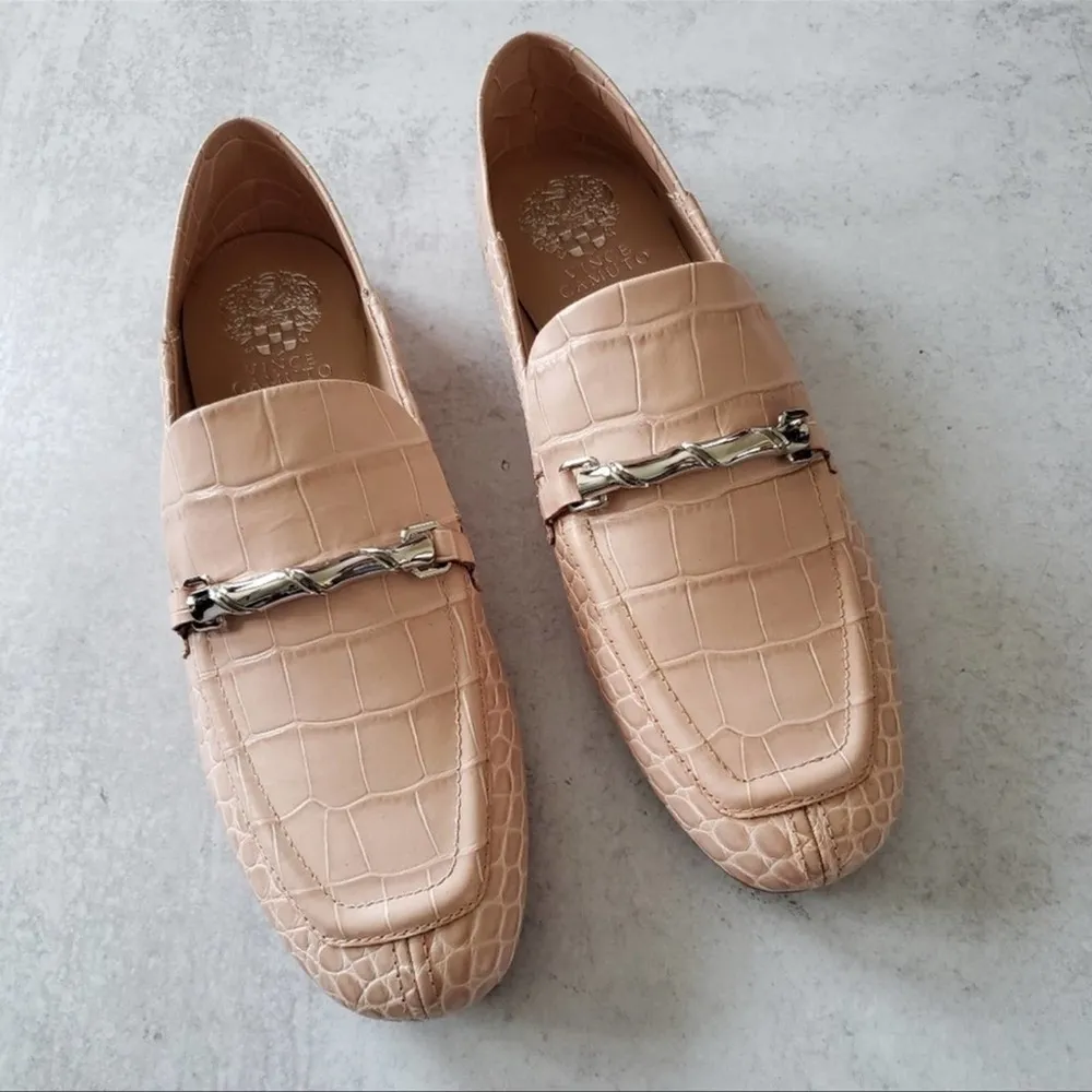 NEW Vince Camuto Perenna Croc Embossed Leather Convertible Loafer Blush Pink 7 - Image 7