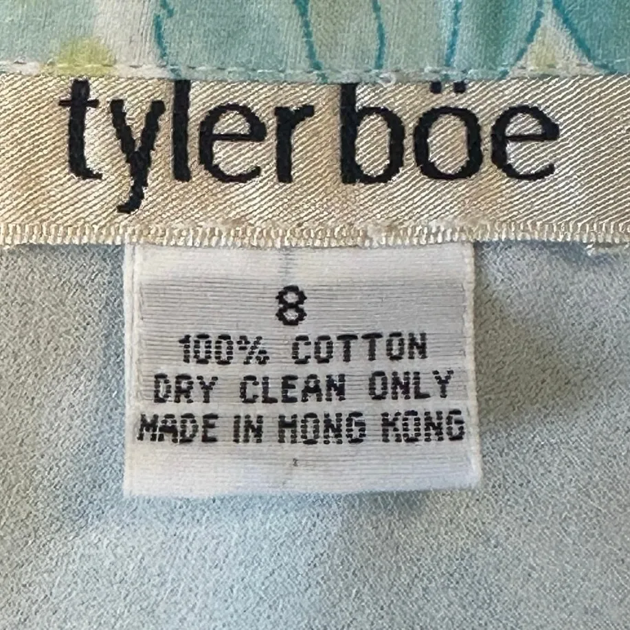 Tyler Boe Aqua Daisy Floral Midi Skirt Cottage Fairy Coastal Granddaughter Sz 8 Blue - Image 11