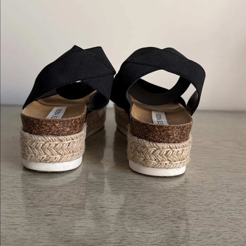 Steve Madden Black Platform Sandals Size 8 - Image 8