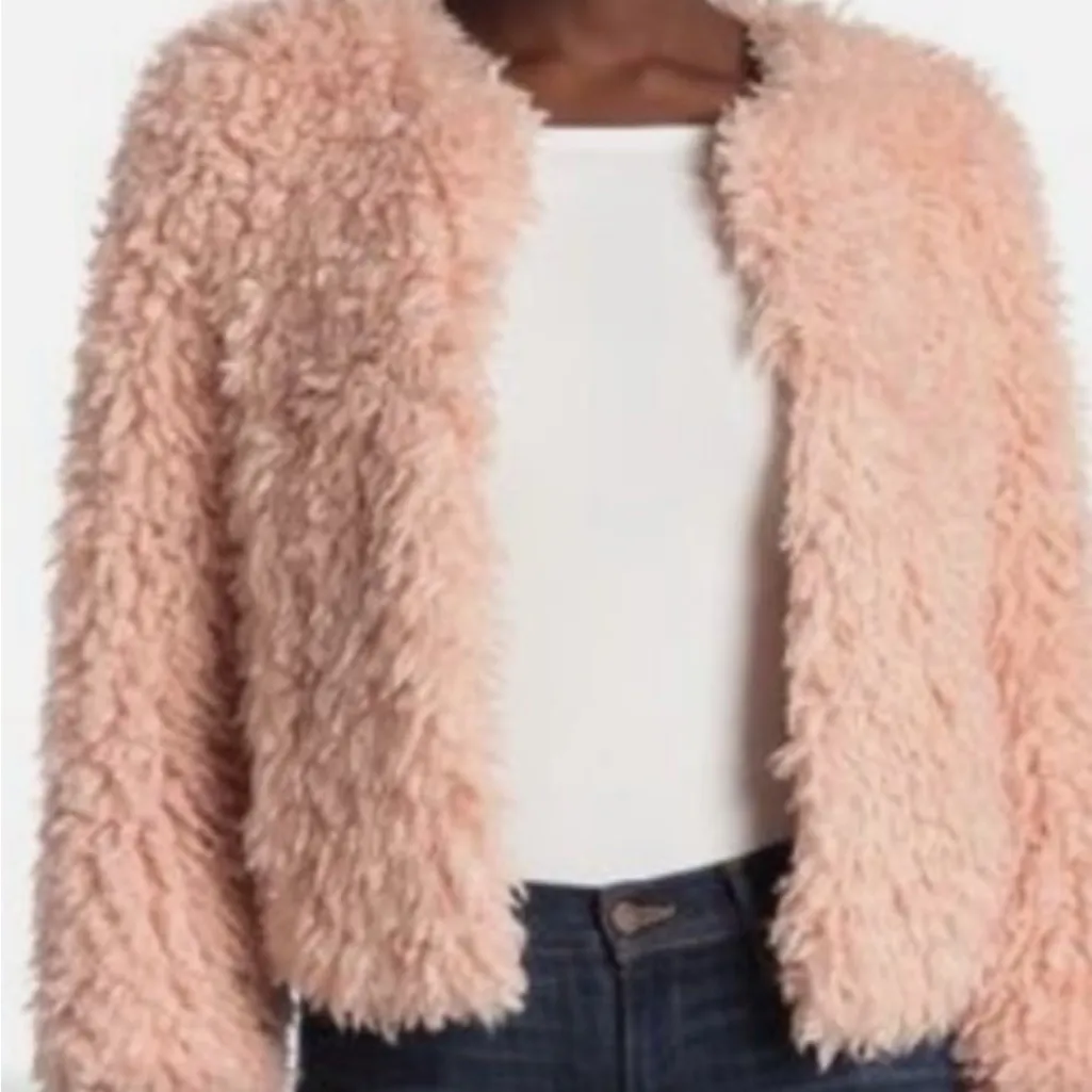 UGG  Lorena faux fur coat blush pink. Size Medium - Image 2