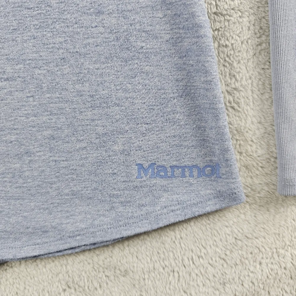 Marmot Jayla Long Sleeve V-Neck T-Shirt Dusk Heather Blue Women's Size Medium - Image 4