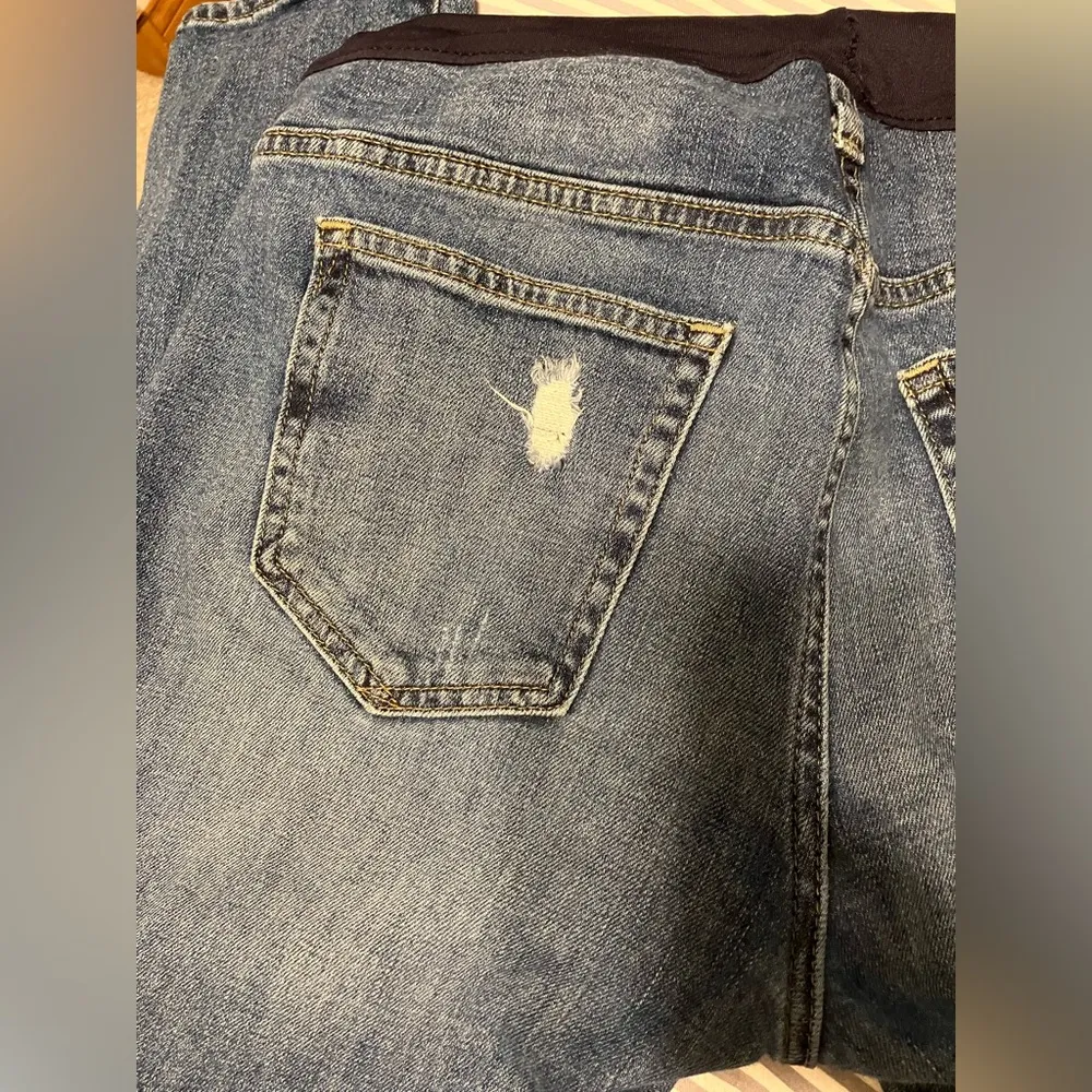 Gap‎ Best Girlfriend Full Panel Maternity Jeans Distressed Medium wash 28 - Image 7