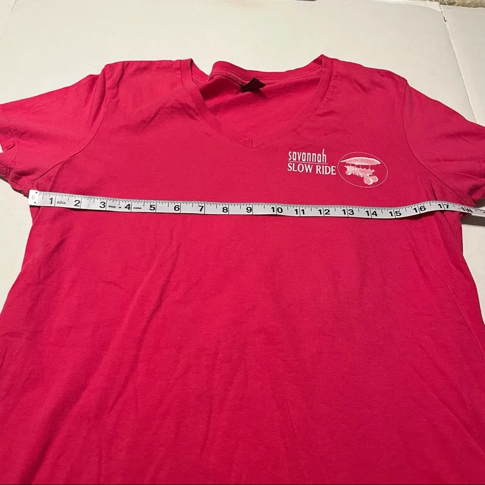 Savannah Slow Ride Pedal Bitches Womens SZ Large Pink Georgia Short Sleeve Shirt - Image 6