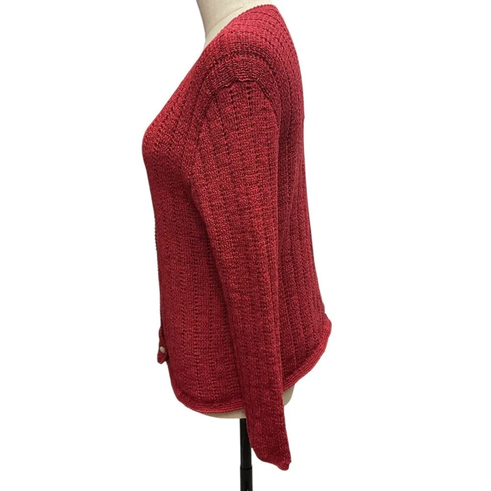 Pendleton Classic Women's V-Neck Cardigan Sweater Long Sleeve Red Size L Vintage - Image 3