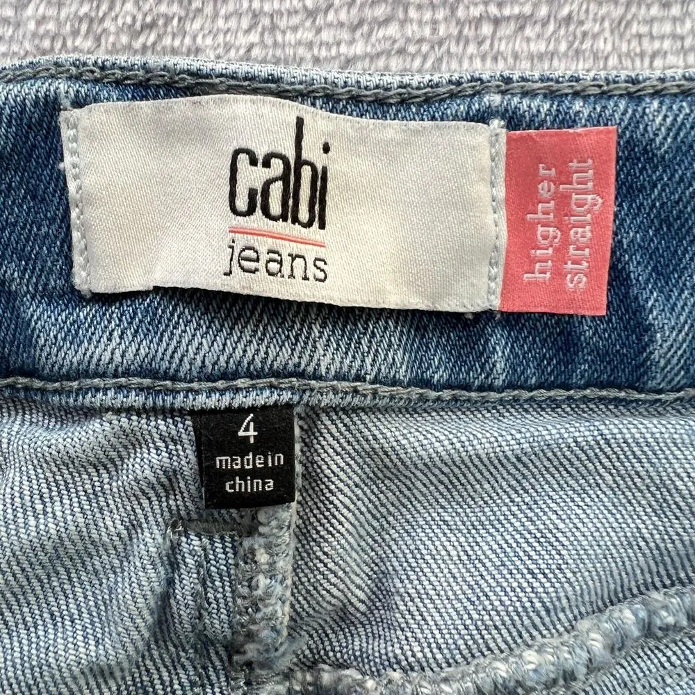Cabi‎ Jeans Womens 4 Higher Straight Very Light Blue Faded Wash Summer Classic - Image 4