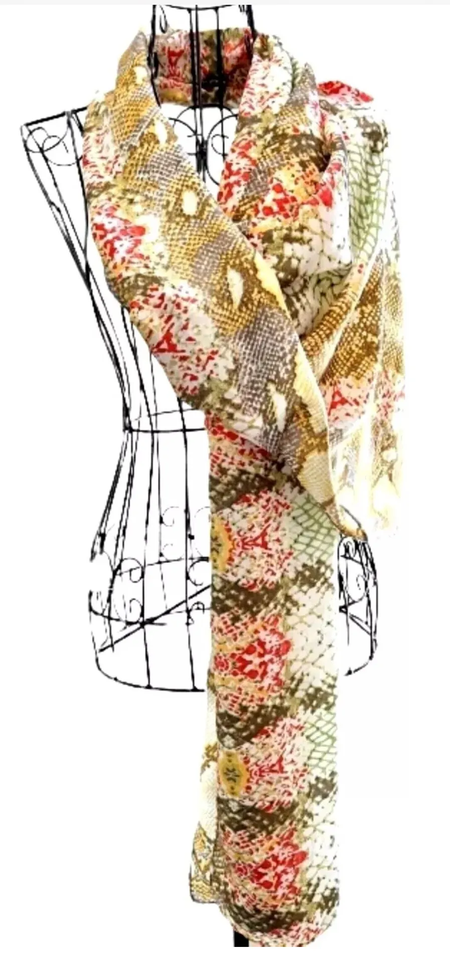 Chico’s | ladies snake print rectangular silk scarf  - Image 2