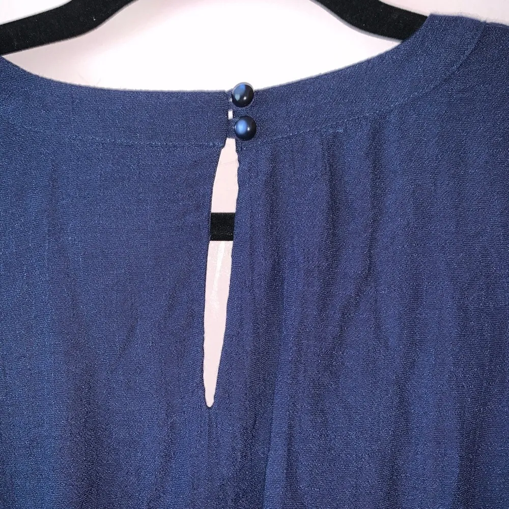 Buckle  Navy Blue Embroidered Sleeveless Mini Dress - Image 7