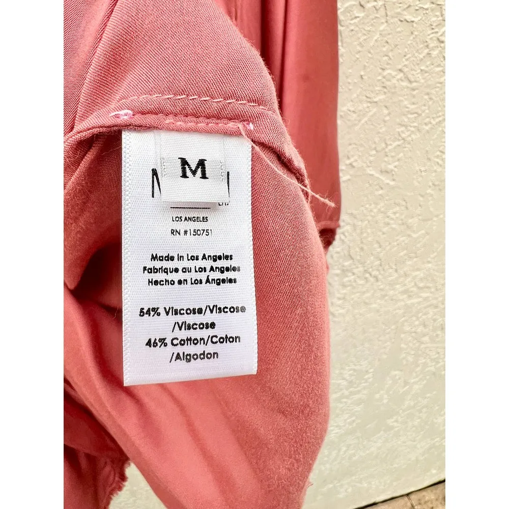 Nation LTD Wide Dolman Sleeve Trim Hem Wrap Tie Top Pink Women's Medium - Image 9