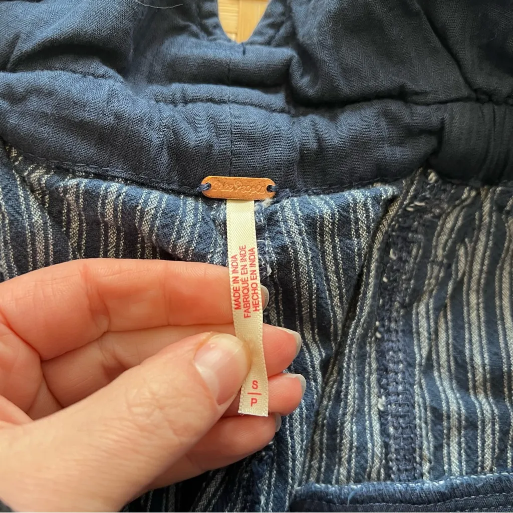 Free people‎ oversized runyon pants drawstring blue stripe - Image 6