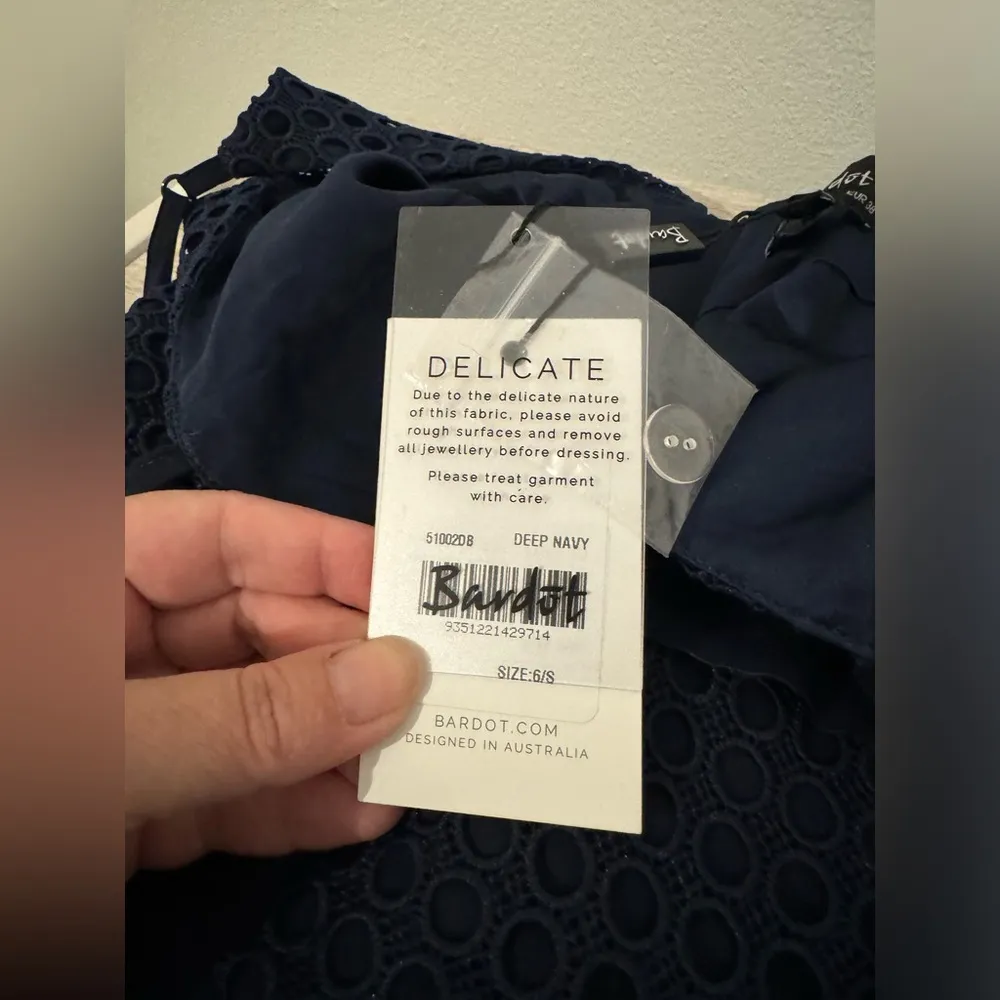 Bardot Fae Lace Dress Sweetheart Crochet Ruffled Party Cocktail Flirty NWT 6 - Image 11