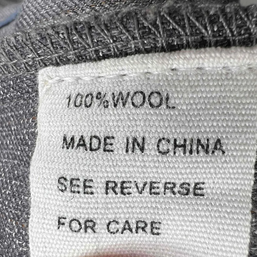 Nu New York Gray Pinstripe Wool Collarless Blazer Jacket Snap Closure S/M - Image 7