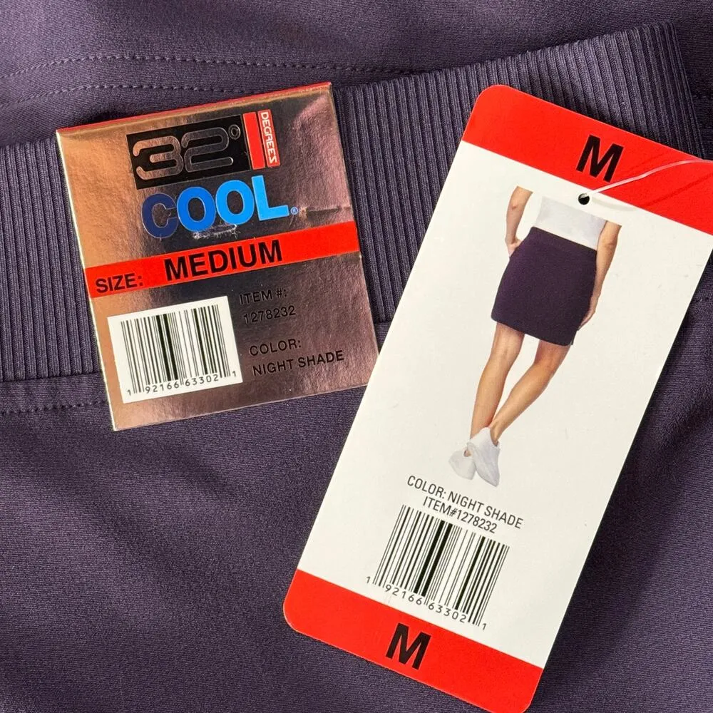 32 Degrees Cool Medium Skort Attached Brief Stretch Elastic Waist Pocket Purple - Image 4