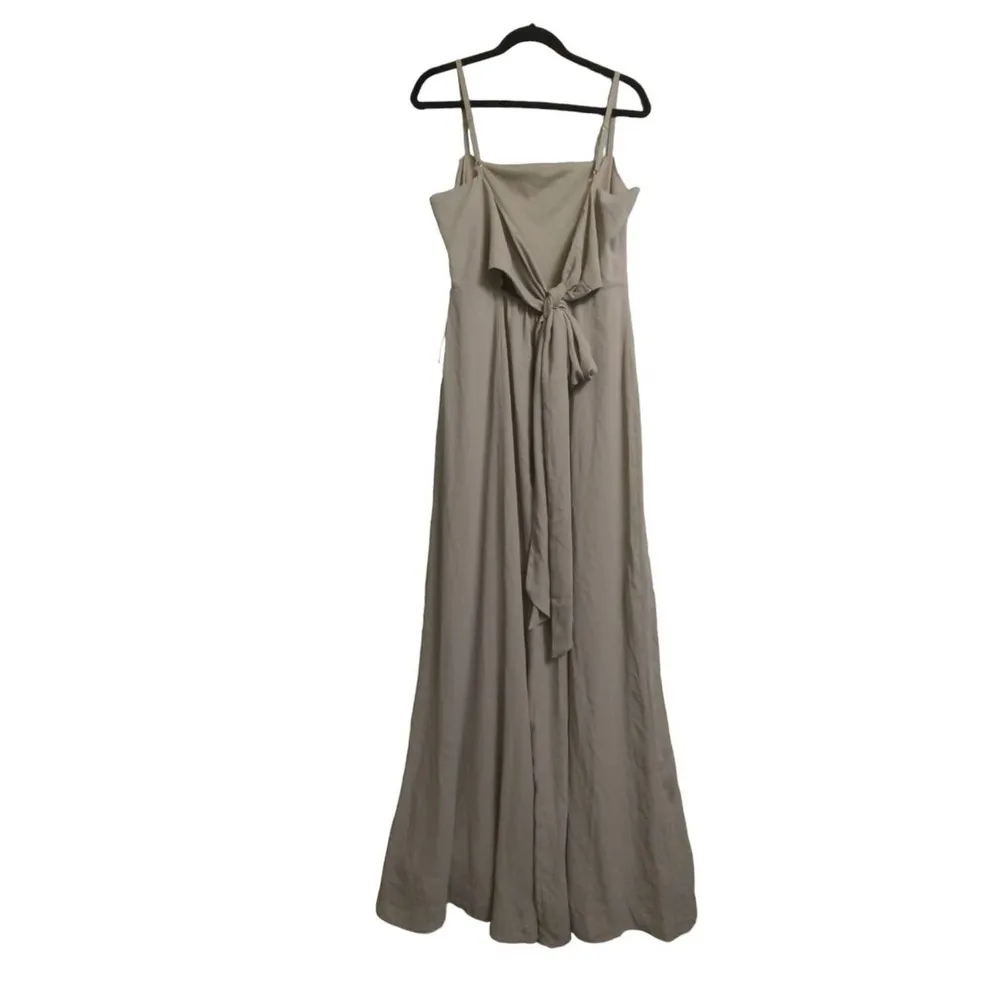 Show Me Your Mumu Slip Dress XL Sage Green Lauren Tie Back Maxi Scoop Neck New - Image 5