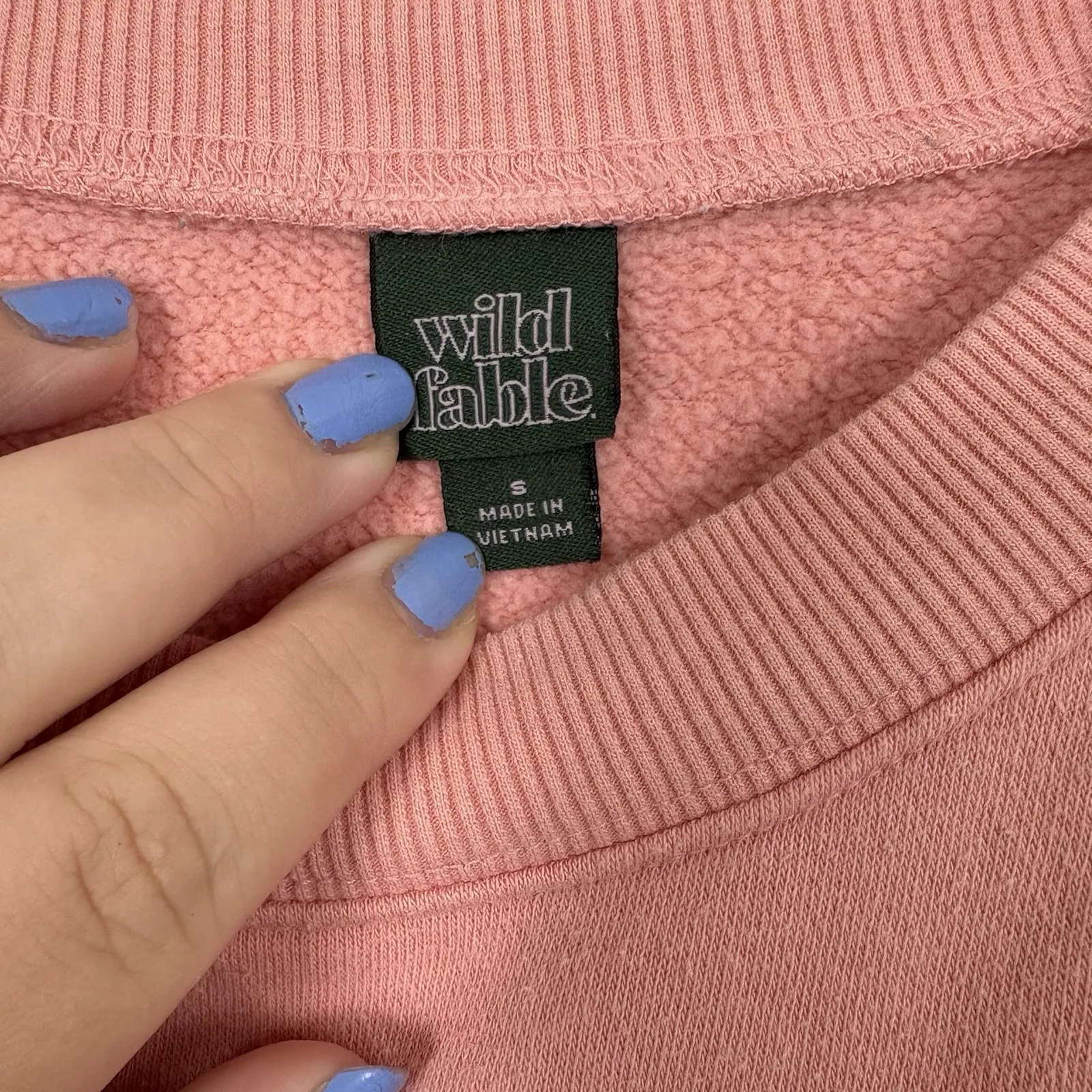 Wild Fable Sweatshirt Women Small Pink Lounge Pastel Cozy Streetwear Softcore - Image 4