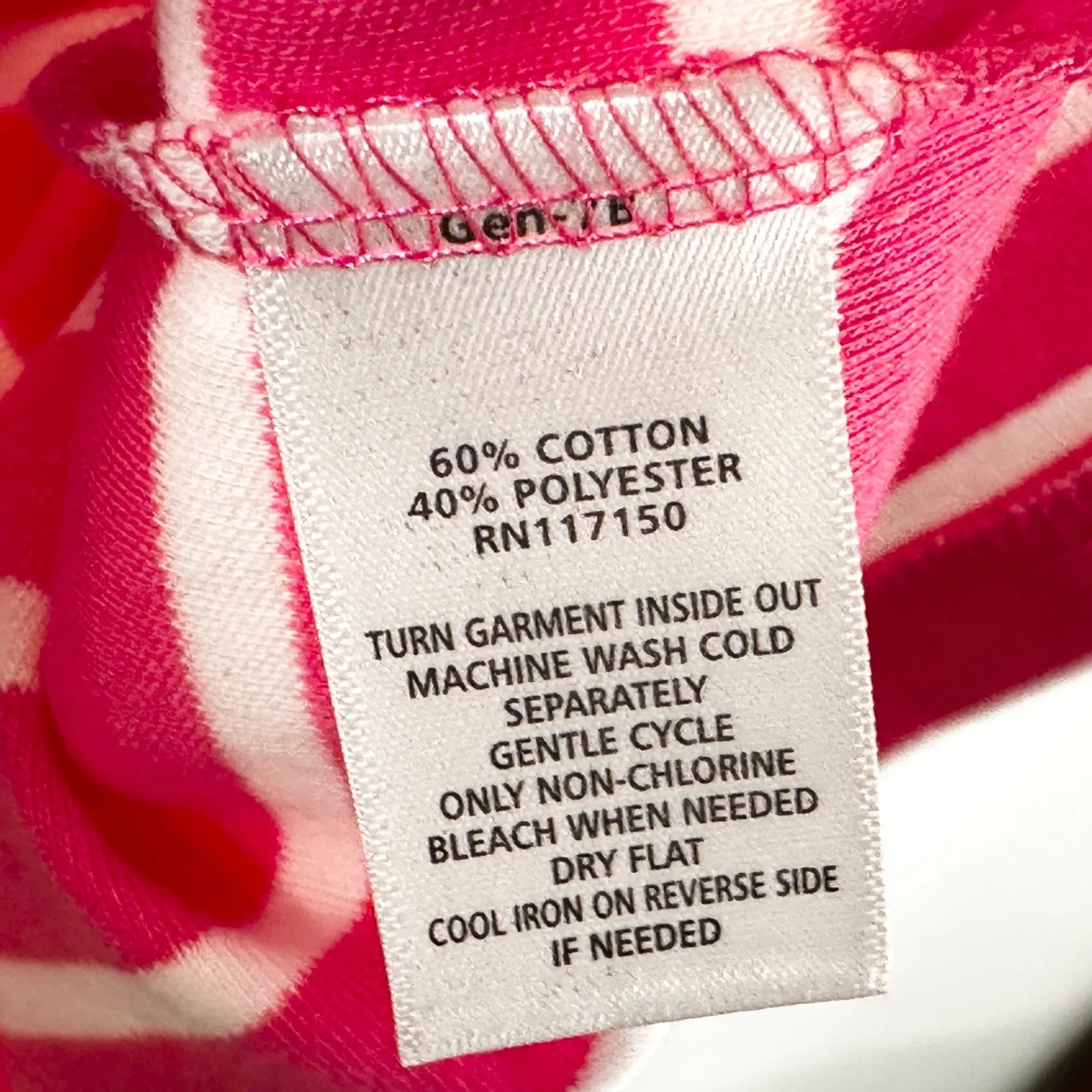 Quackey Factory XL Top Pink White Striped Long Sleeve‎ Dog Paw Heart Sequin 325 - Image 4