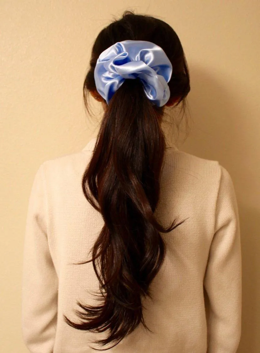 Silver Satin Silk JUMBO XXL oversize Scrunchie - Image 5