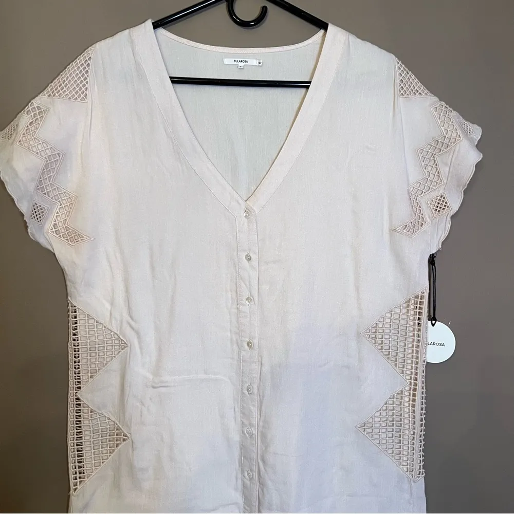 by Revolve Women’s Lined Button Down Dress Off White/Cream Size Small - Image 3