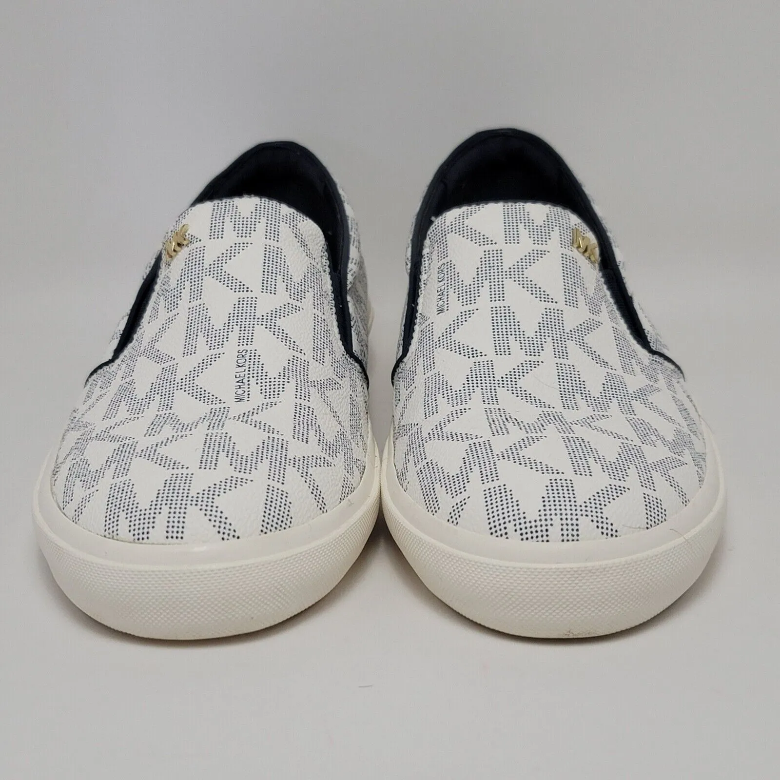 Michael Kors Boerum Double Gore MK Signature Logo Print PVC Slip On Shoe Size 9M - Image 5
