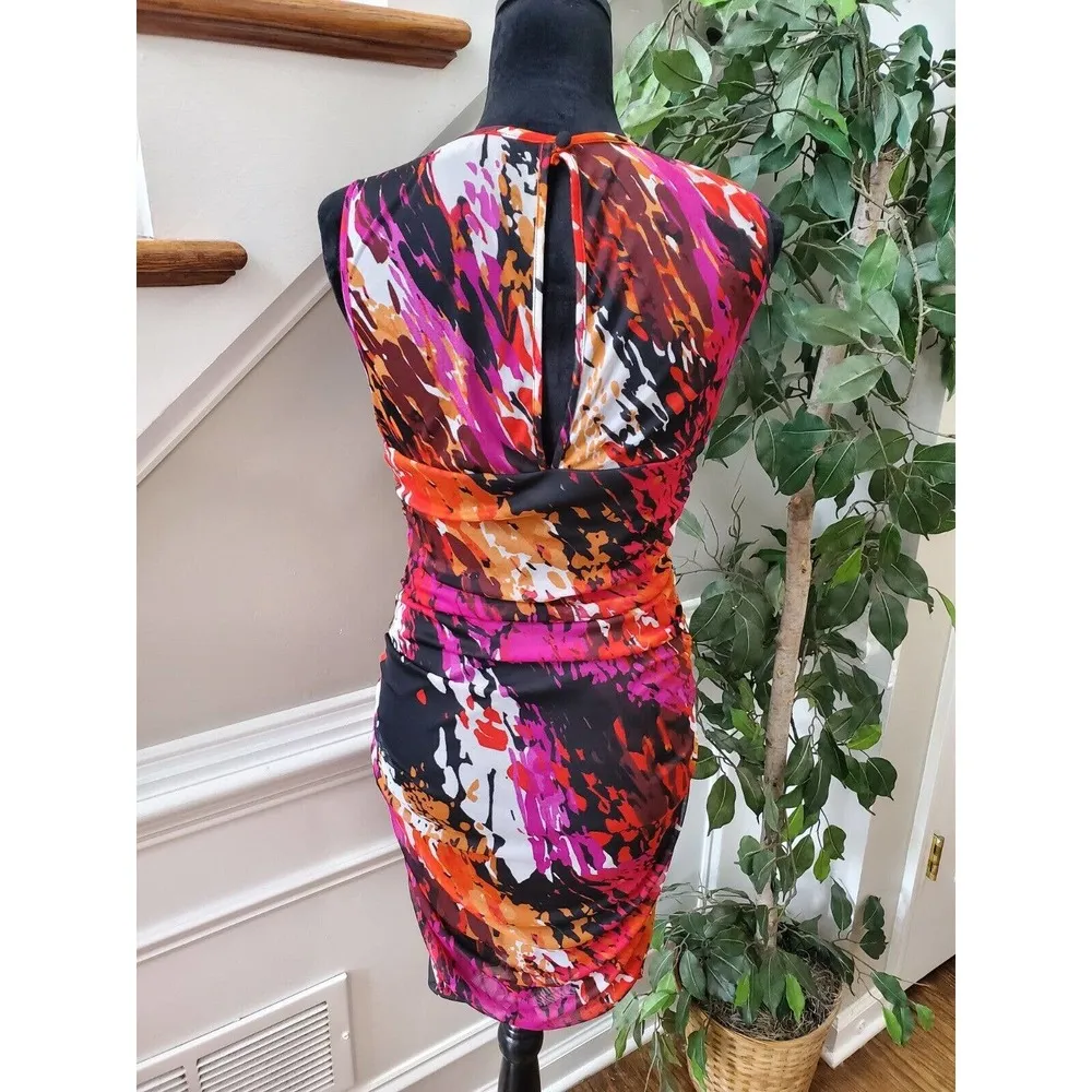 Bisou Bisou Women's Multicolor Round Neck Rayon Casual Knee Length Dress 10 - Image 6