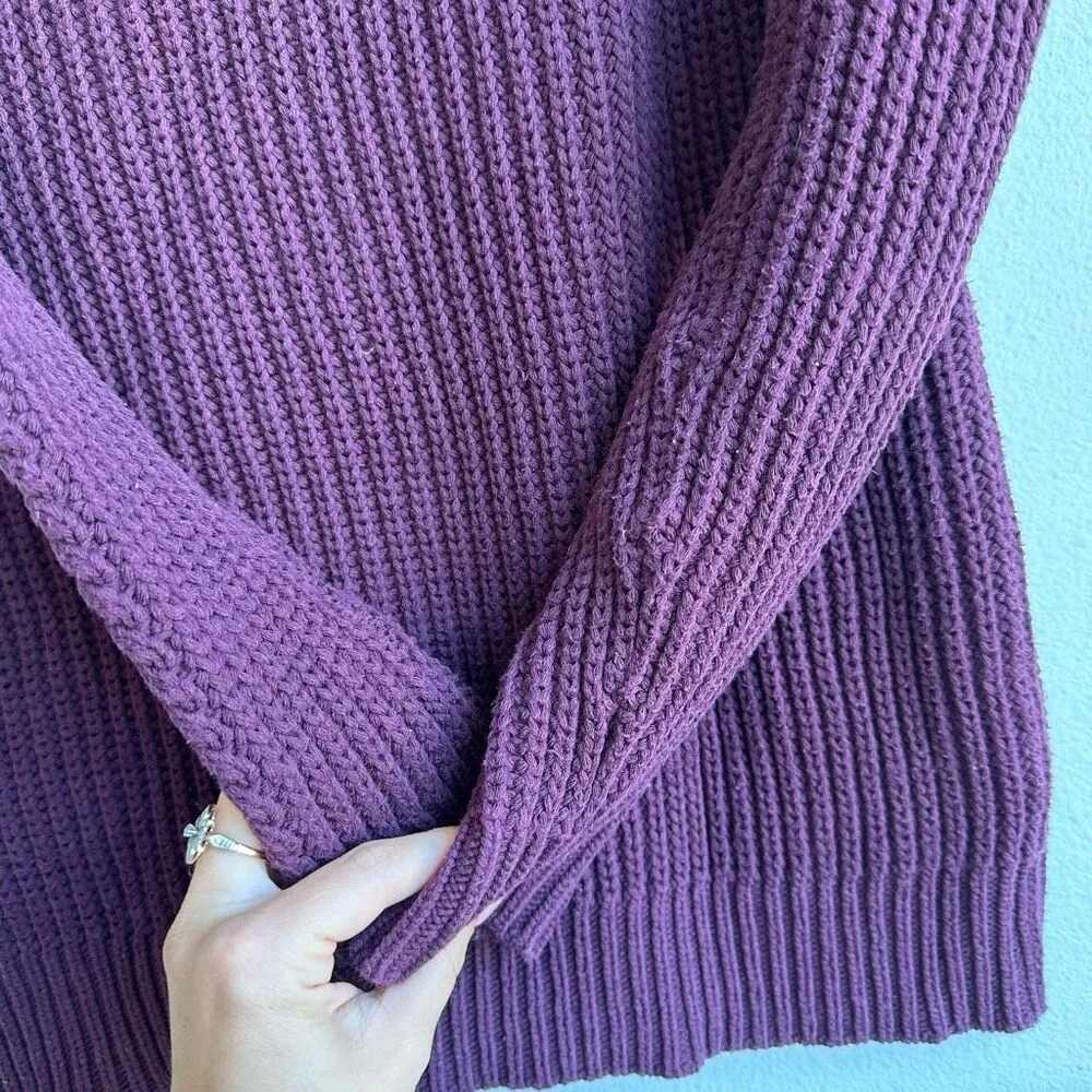 Lululemon Bring The cozy Maroon Burgundy Turtleneck Cable Knit Rip Tag Sz 4 - Image 6