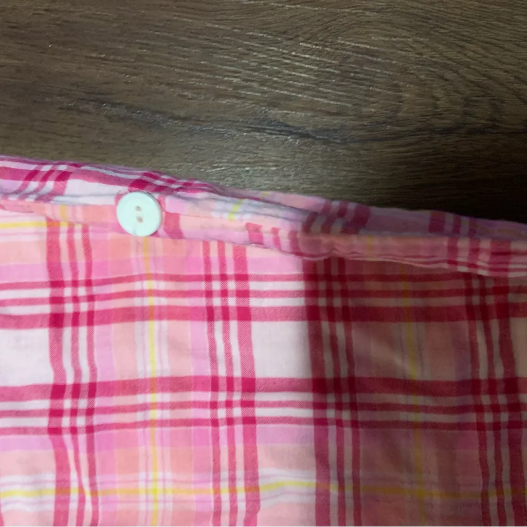 PINK VICTORIA SECRET  PLAID PATCH Y2k logo  adjustable pants fall casual rare - Image 8