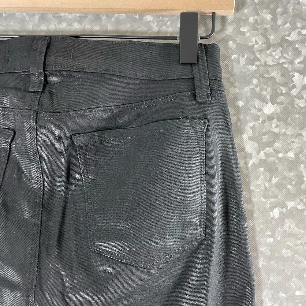 J Brand Black Super Skinny Coated Lacquer Low Rise Jeans - Size 26 - Punk Rock - Image 8