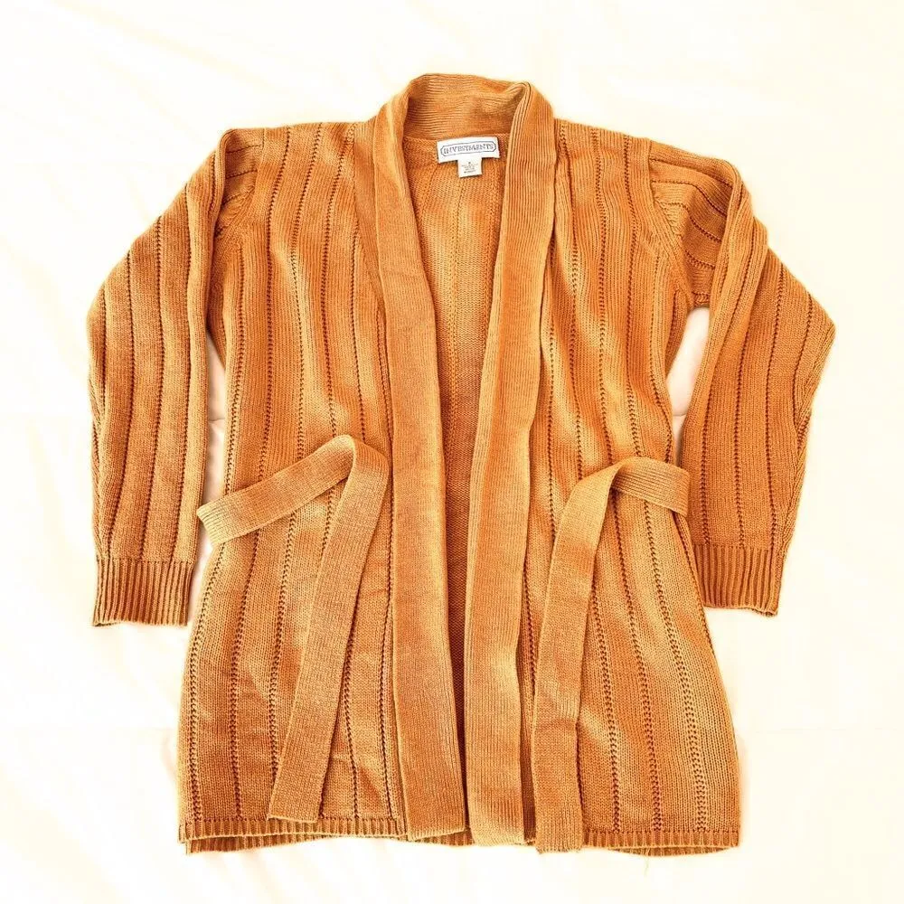 Investments Women Solid Cardigans cozy romantic chic wrap long sleeve size S - Image 2