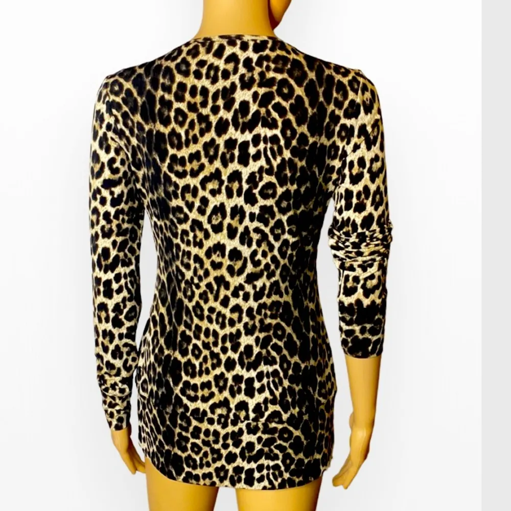 CACHE Blouse Leopard  Print long sleeve Size S - Image 3