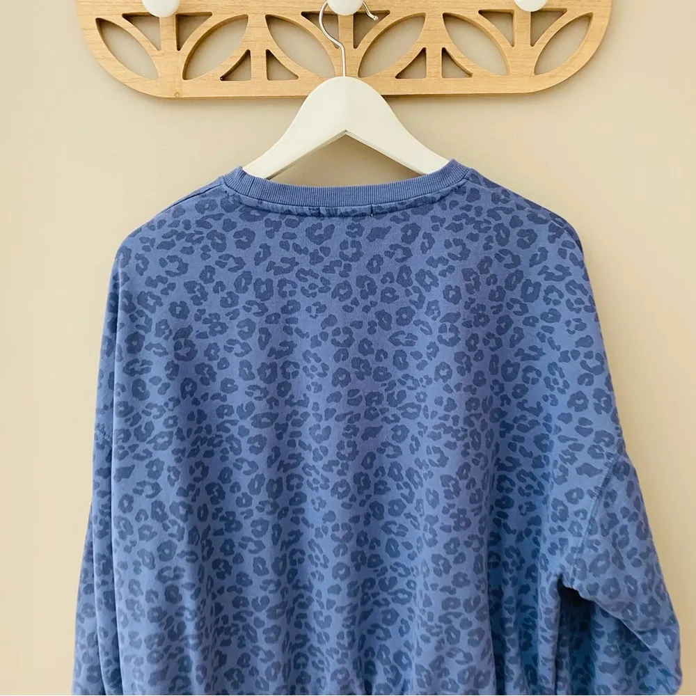 Z Supply Leopard Print Pullover Sweater Blue/Purple Sz Small - Image 8