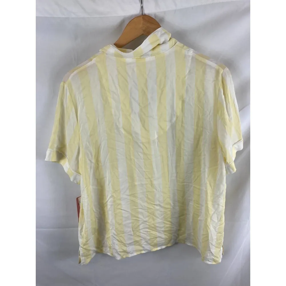 NWT Shady Lady Yellow Button Down Pajama Top L Size L - Image 4