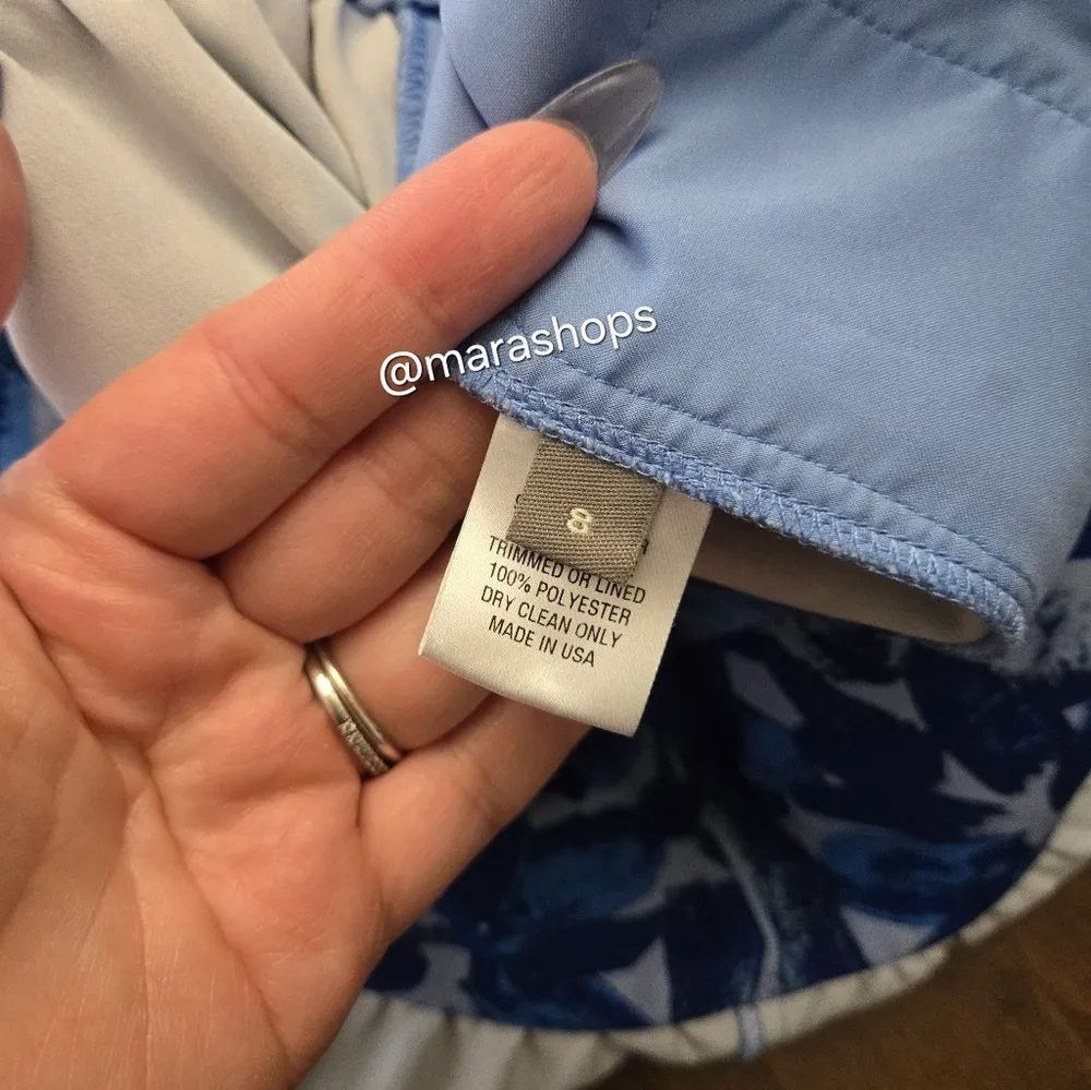 Lela Rose Tulip Crepe Floral Midi Dress Blue Size 8 - Image 9