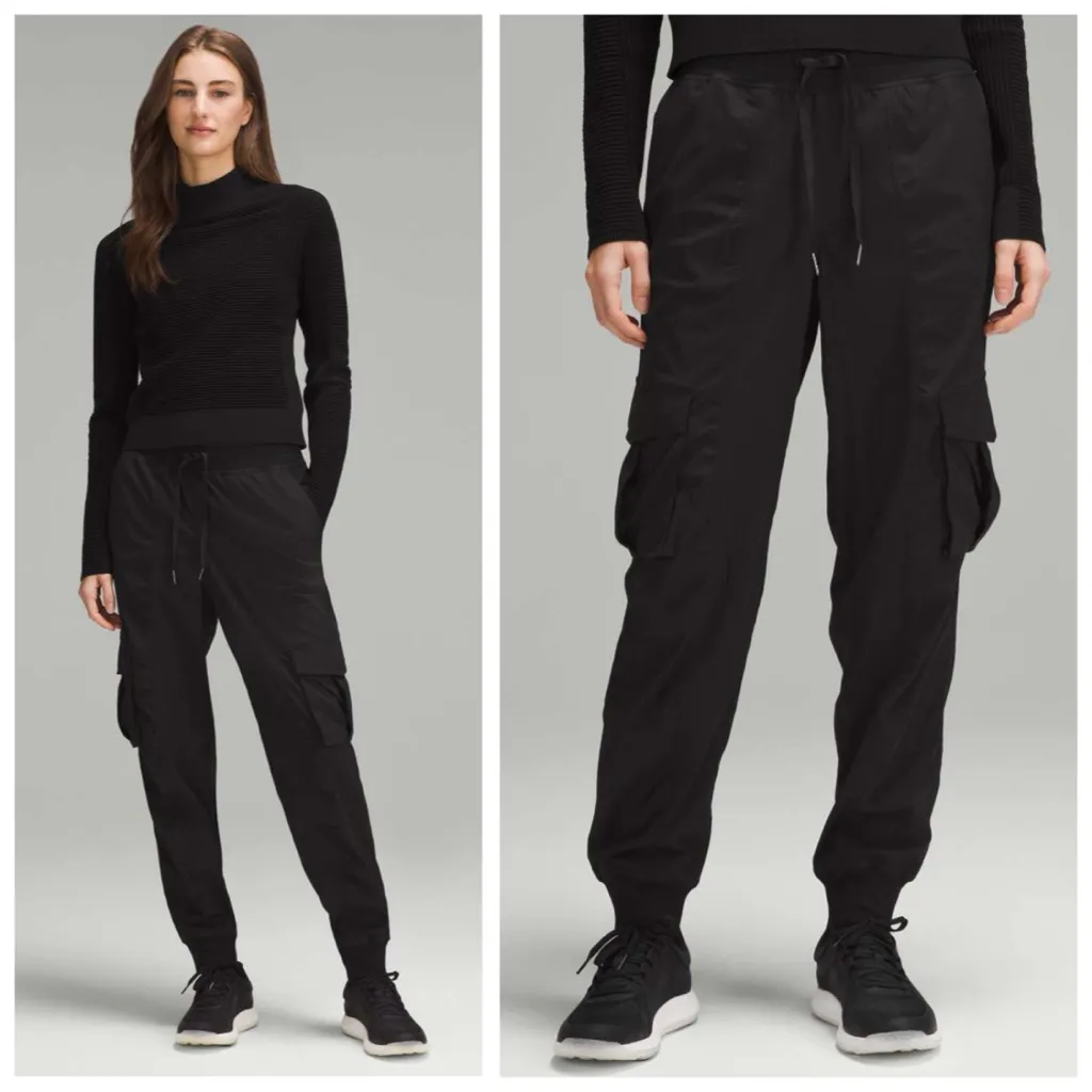 Lululemon Athletica Dance Studio Relaxed-Fit Mid-Rise Cargo Jogger, Black sz. XS - Image 2