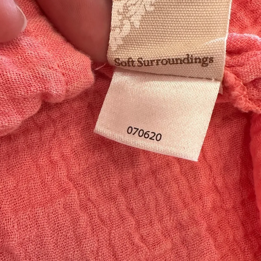 Soft Surroundings rococo gauzy cotton button down shirtdress size medium - Image 6