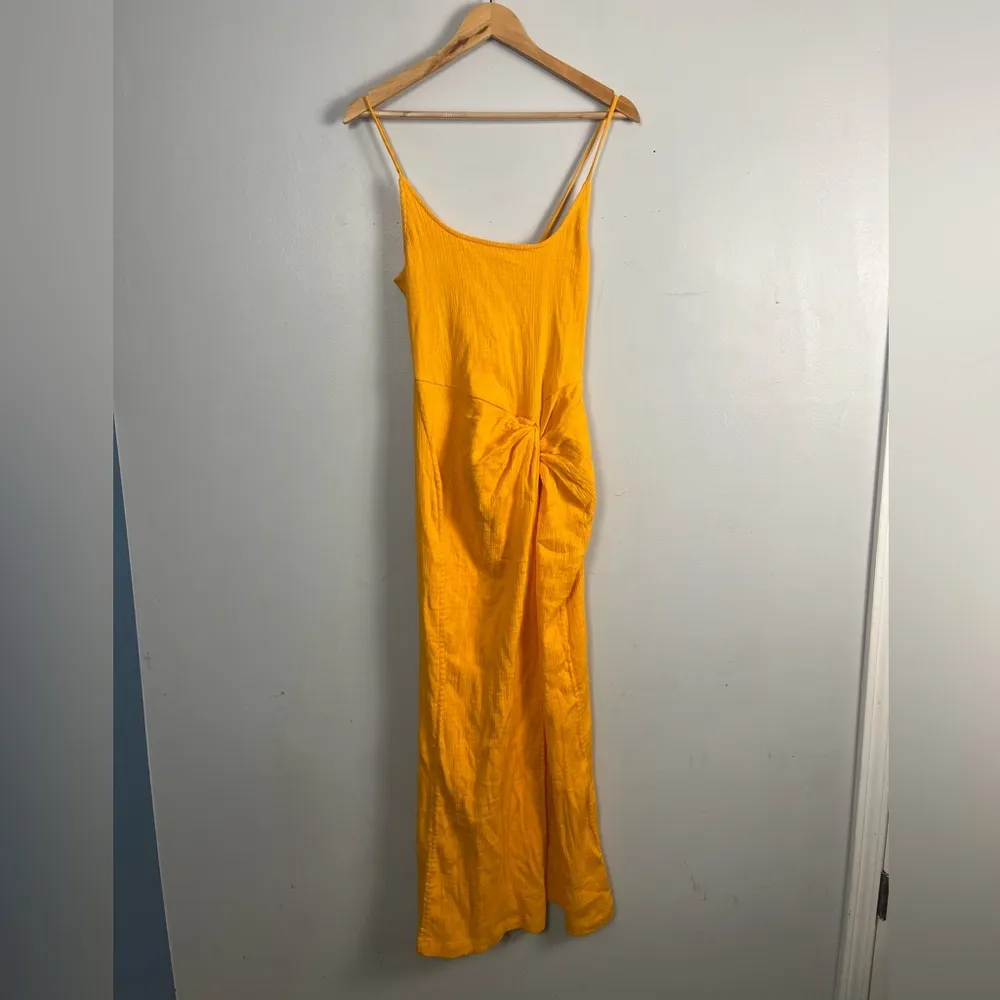Free People Allure Maxi Dress Smock Fit Sleeveless Yellow Gold Size Small - Image 4