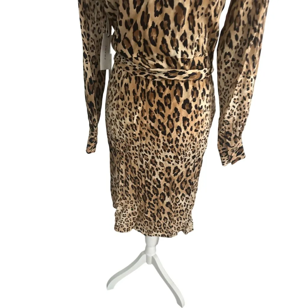 Frame  Leopard Print Button Belted Dress Size Small NEW NWT - Image 6