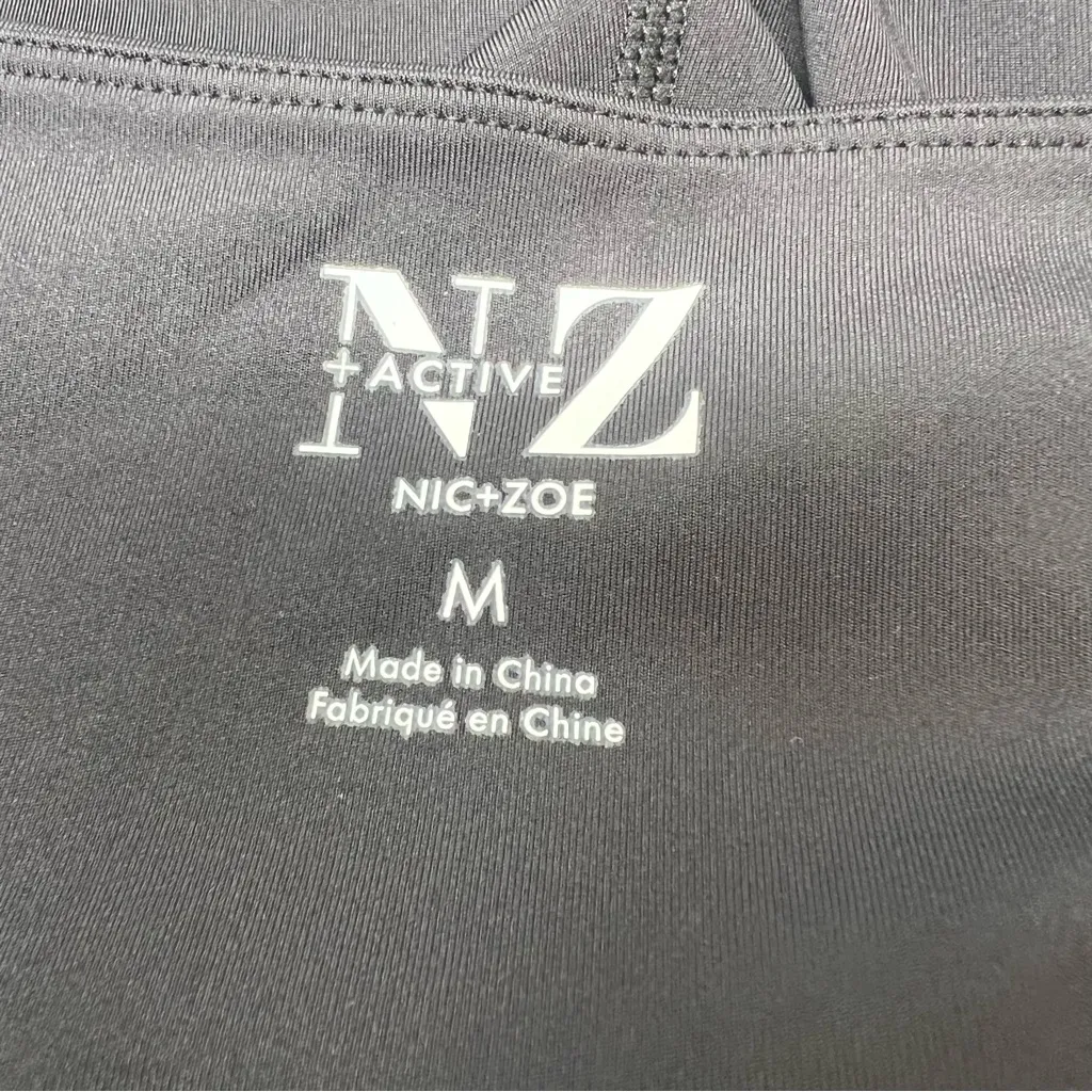 Nic+Zoe  Active Foldover Waist Flare Leggings black size M Medium NWT - Image 5