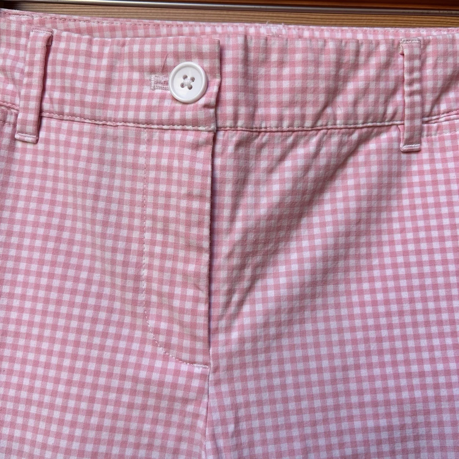 Talbots Perfect Crop Pants Womens 2P Petite Pink Gingham Capri Pant Golf Preppy - Image 3