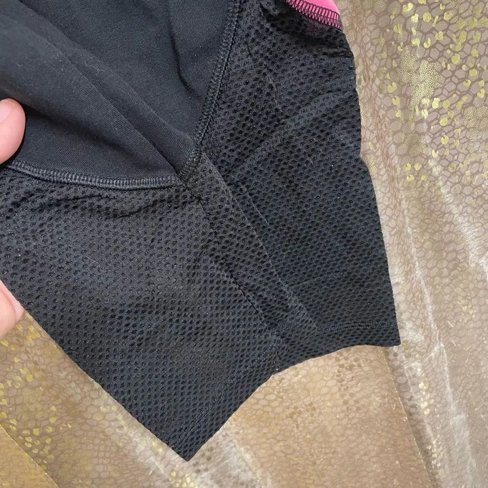 PINK Victorias Secret black hot pink mesh ankle leggings, S GUC - Image 3